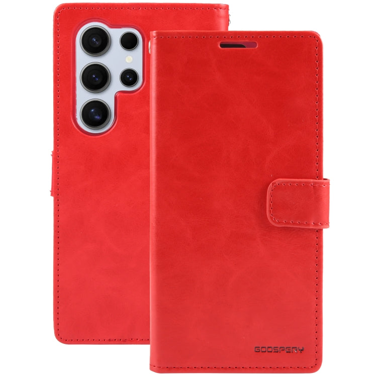 For Samsung Galaxy S24 Ultra 5G GOOSPERY BLUE MOON Crazy Horse Texture Leather Phone Case(Red)