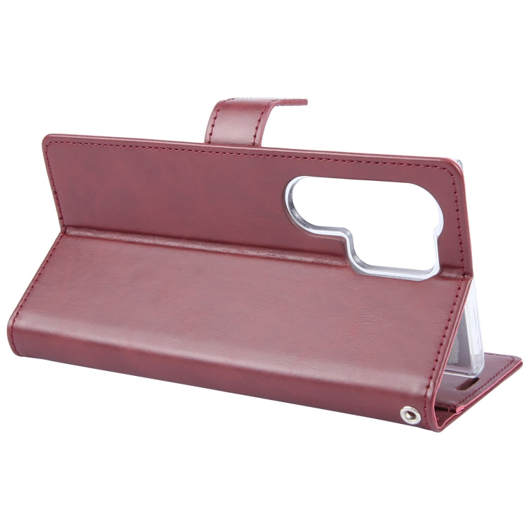 For Samsung Galaxy S24 Ultra 5G GOOSPERY BLUE MOON Crazy Horse Texture Leather Phone Case(Wine Red)