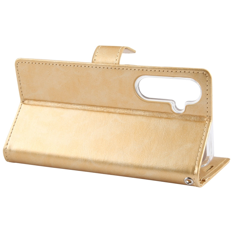 For Samsung Galaxy S24+ 5G GOOSPERY BLUE MOON Crazy Horse Texture Leather Phone Case(Gold)