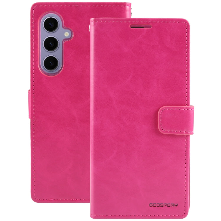 For Samsung Galaxy S24+ 5G GOOSPERY BLUE MOON Crazy Horse Texture Leather Phone Case(Rose Red)