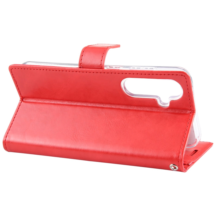 For Samsung Galaxy S24+ 5G GOOSPERY BLUE MOON Crazy Horse Texture Leather Phone Case(Red)