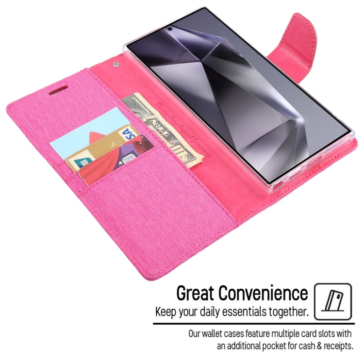 For Samsung Galaxy S24 Ultra 5G GOOSPERY CANVAS DIARY Fabric Texture Flip Leather Phone Case(Black)