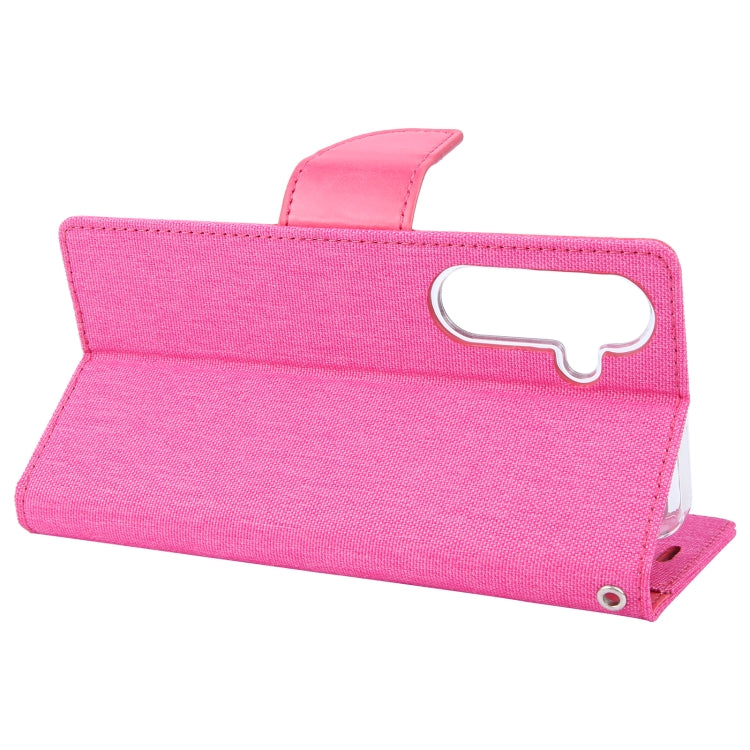 For Samsung Galaxy S24+ 5G GOOSPERY CANVAS DIARY Fabric Texture Flip Leather Phone Case(Rose Red)