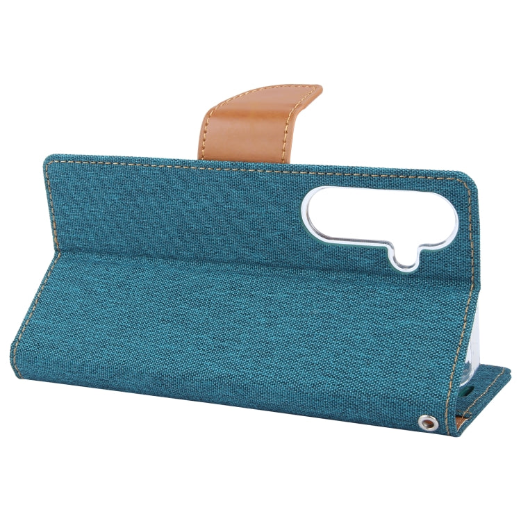 For Samsung Galaxy S24+ 5G GOOSPERY CANVAS DIARY Fabric Texture Flip Leather Phone Case(Green)
