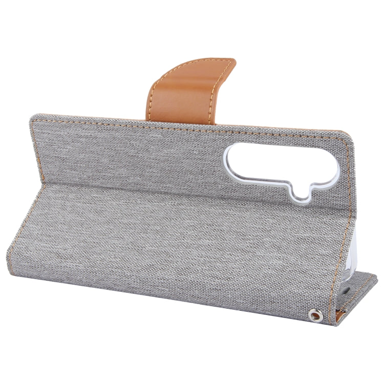 For Samsung Galaxy S24+ 5G GOOSPERY CANVAS DIARY Fabric Texture Flip Leather Phone Case(Grey)