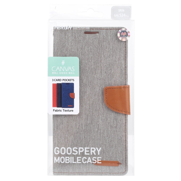 For Samsung Galaxy S24+ 5G GOOSPERY CANVAS DIARY Fabric Texture Flip Leather Phone Case(Grey)
