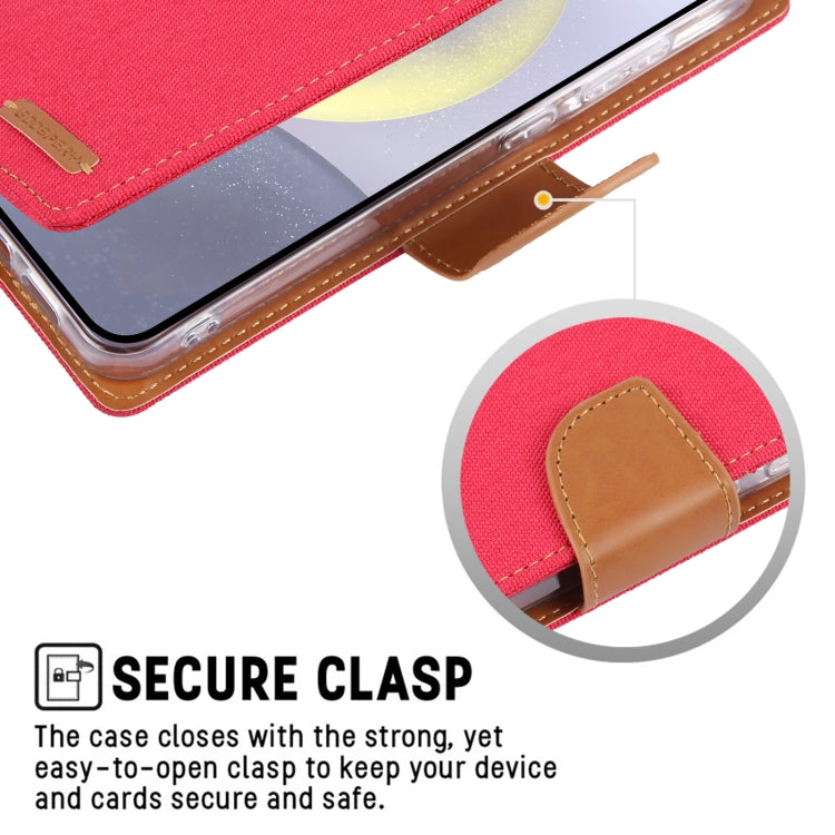 For Samsung Galaxy S24 5G GOOSPERY CANVAS DIARY Fabric Texture Flip Leather Phone Case(Green)