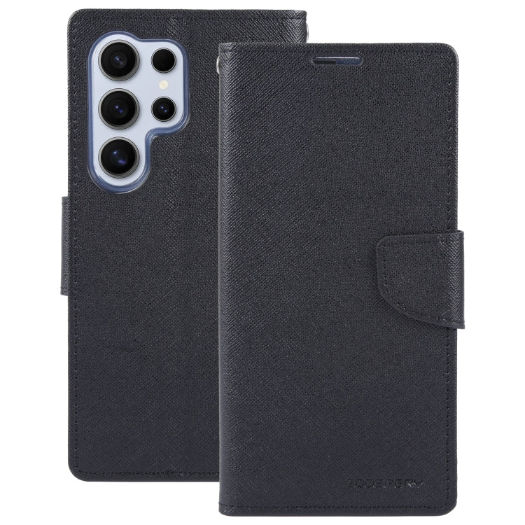 For Samsung Galaxy S24 Ultra 5G GOOSPERY FANCY DIARY Cross Texture Leather Phone Case(Black)
