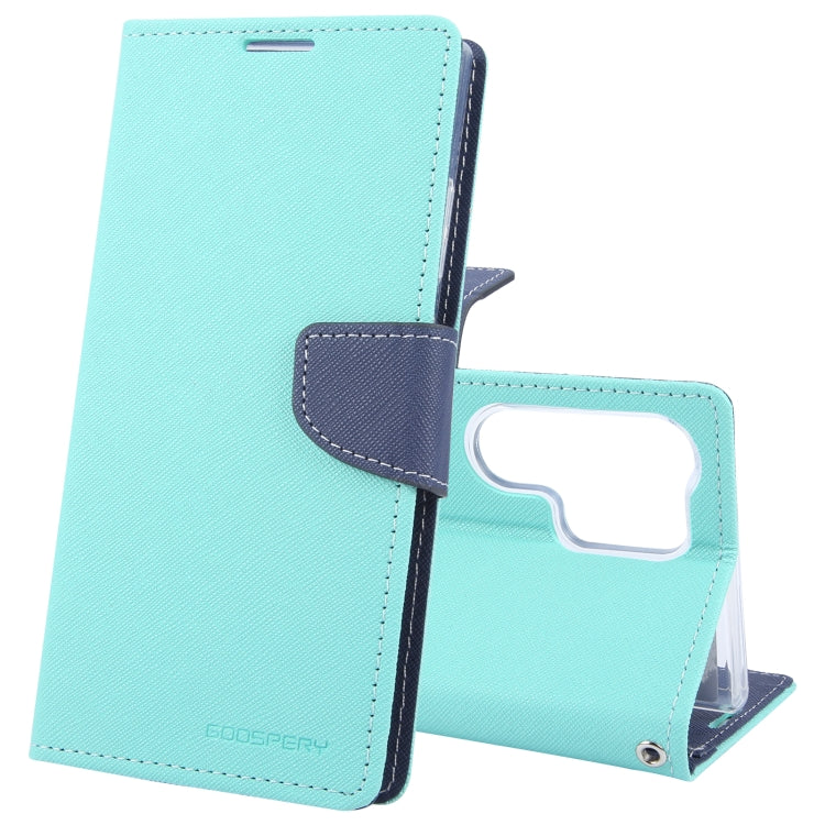 For Samsung Galaxy S24 Ultra 5G GOOSPERY FANCY DIARY Cross Texture Leather Phone Case(Mint Green)