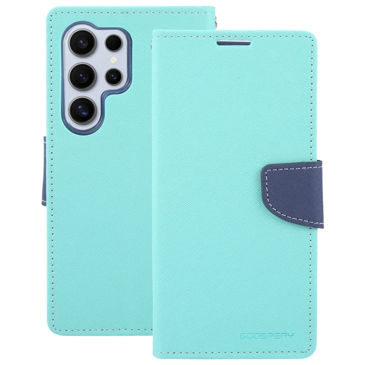 For Samsung Galaxy S24 Ultra 5G GOOSPERY FANCY DIARY Cross Texture Leather Phone Case(Mint Green)