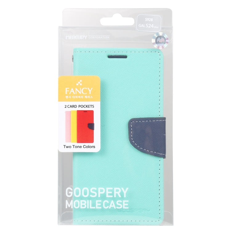 For Samsung Galaxy S24 Ultra 5G GOOSPERY FANCY DIARY Cross Texture Leather Phone Case(Mint Green)