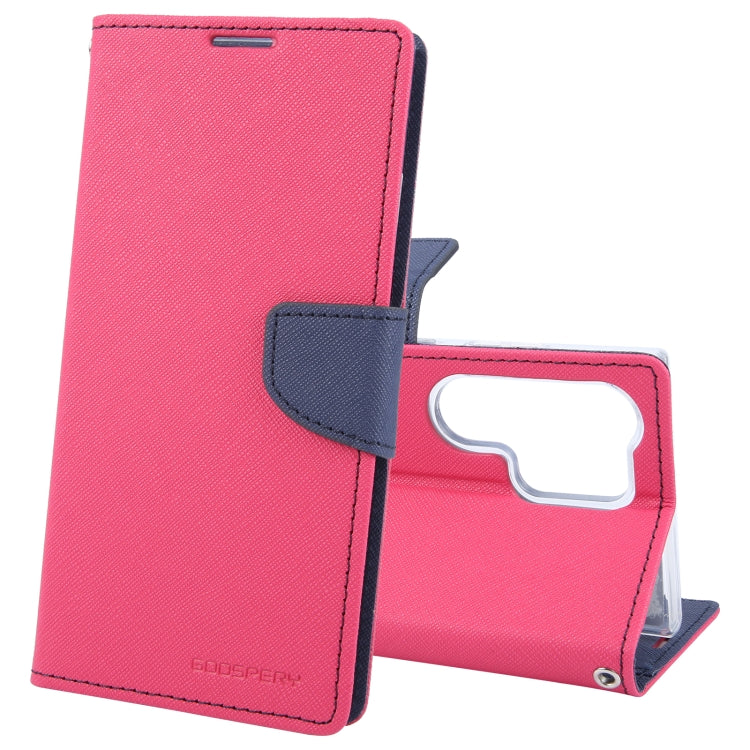 For Samsung Galaxy S24 Ultra 5G GOOSPERY FANCY DIARY Cross Texture Leather Phone Case(Rose Red)