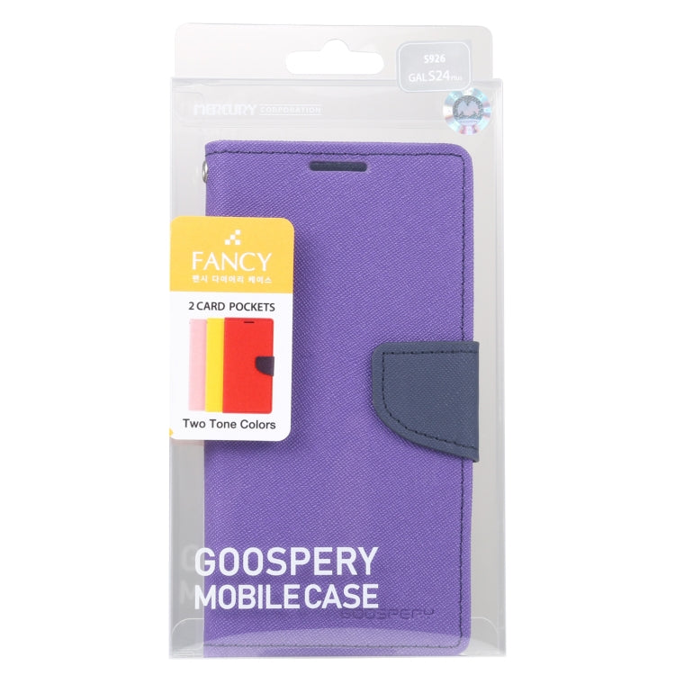 For Samsung Galaxy S24+ 5G GOOSPERY FANCY DIARY Cross Texture Leather Phone Case(Purple)