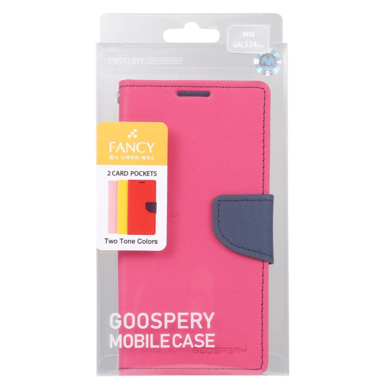 For Samsung Galaxy S24+ 5G GOOSPERY FANCY DIARY Cross Texture Leather Phone Case(Rose Red)