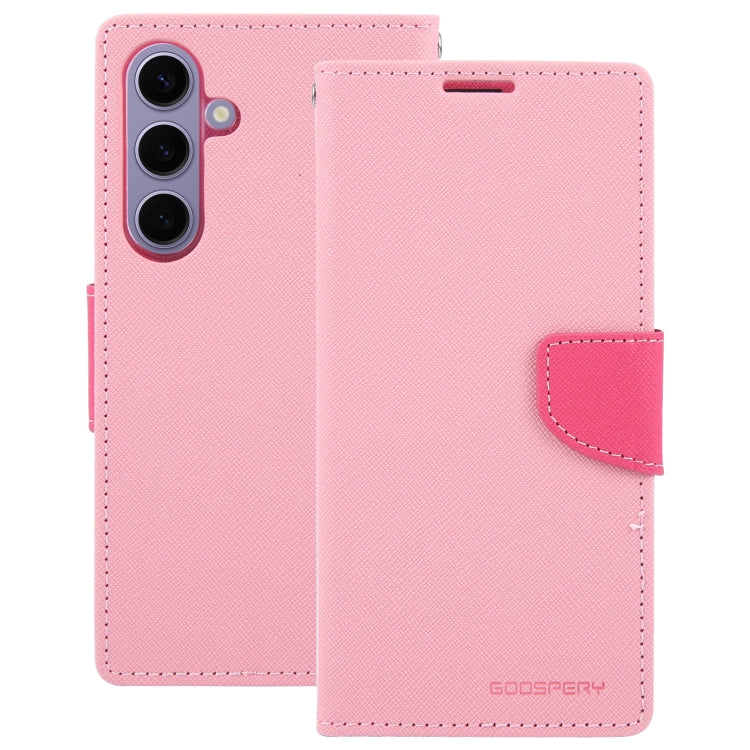 For Samsung Galaxy S24+ 5G GOOSPERY FANCY DIARY Cross Texture Leather Phone Case(Pink)