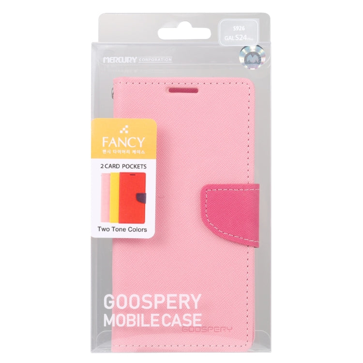 For Samsung Galaxy S24+ 5G GOOSPERY FANCY DIARY Cross Texture Leather Phone Case(Pink)