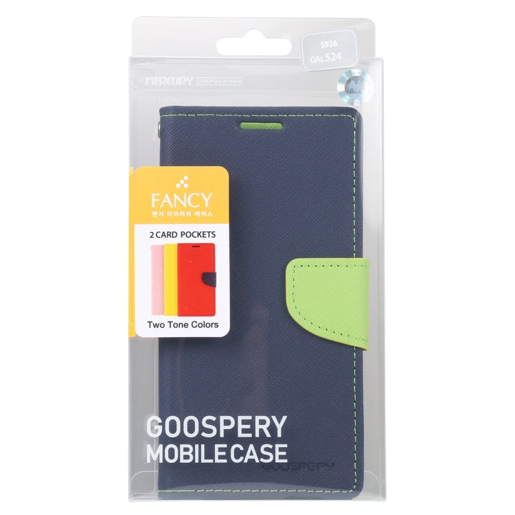 For Samsung Galaxy S24 5G GOOSPERY FANCY DIARY Cross Texture Leather Phone Case(Navy Blue)