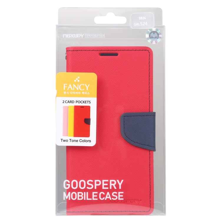 For Samsung Galaxy S24 5G GOOSPERY FANCY DIARY Cross Texture Leather Phone Case(Red)