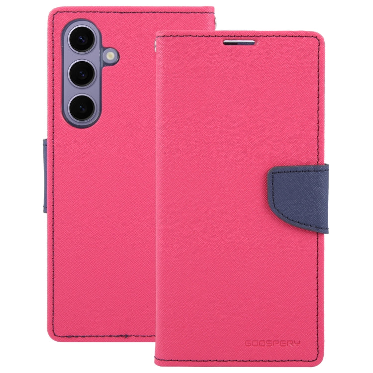 For Samsung Galaxy S24 5G GOOSPERY FANCY DIARY Cross Texture Leather Phone Case(Rose Red)