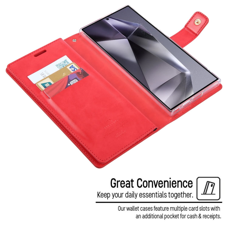 For Samsung Galaxy S24 Ultra 5G GOOSPERY MANSOOR DIARY 9 Card Slots Leather Phone Case(Gold)