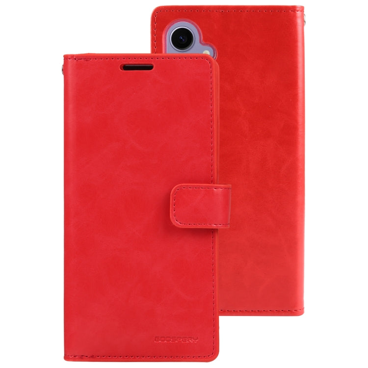 For Samsung Galaxy S24+ 5G GOOSPERY MANSOOR DIARY 9 Card Slots Leather Phone Case(Red)