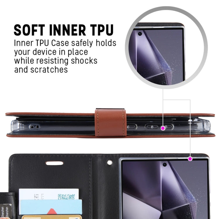 For Samsung Galaxy S24 Ultra 5G GOOSPERY RICH DIARY Crazy Horse Texture Leather Phone Case(Blue)