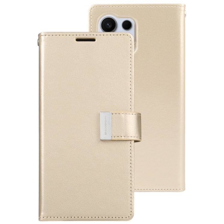 For Samsung Galaxy S24 Ultra 5G GOOSPERY RICH DIARY Crazy Horse Texture Leather Phone Case(Gold)