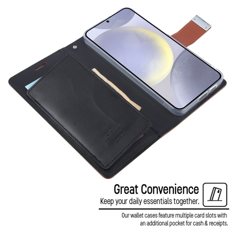 For Samsung Galaxy S24+ 5G GOOSPERY RICH DIARY Crazy Horse Texture Leather Phone Case(Rose Gold)