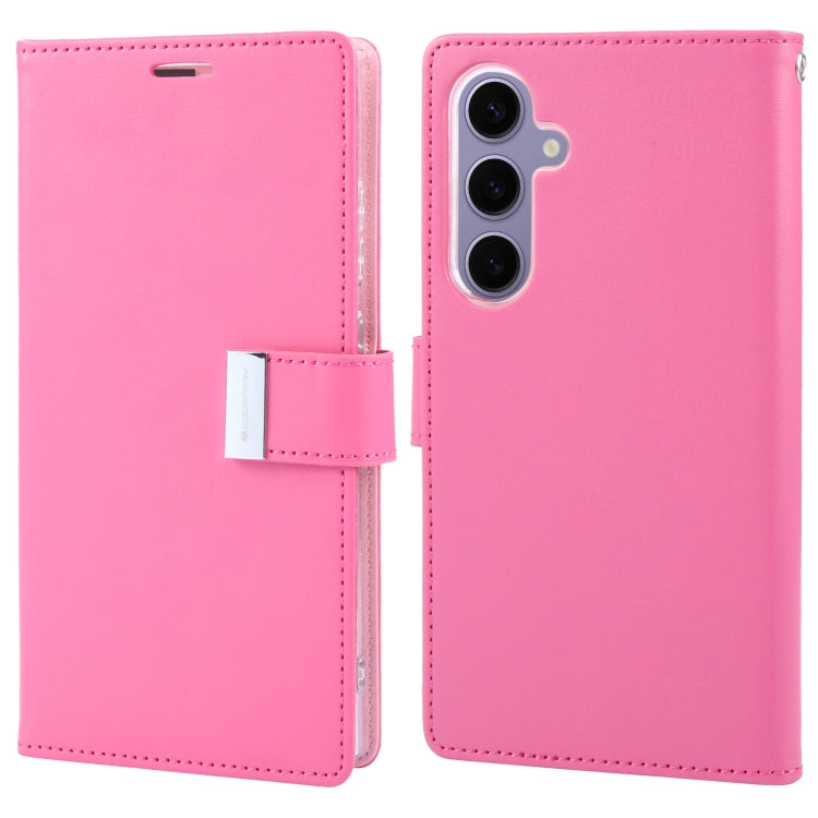 For Samsung Galaxy S24+ 5G GOOSPERY RICH DIARY Crazy Horse Texture Leather Phone Case(Rose Red)