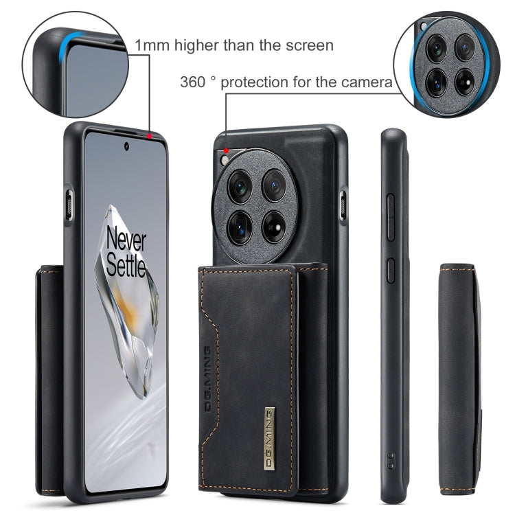 For OnePlus 12 DG.MING M2 Series 3-Fold Multi Card Bag + Magnetic Phone Case(Black)