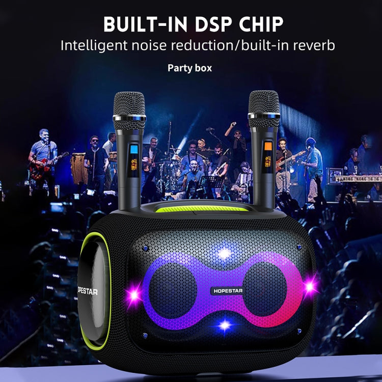 HOPESTAR Party Box 120W Karaoke Bluetooth Speaker with 2 Microphones(Black)