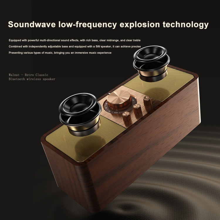 OneDer JY82 Wooden Retro Styling Wireless Speaker HIFI Classic FM Radio Support TF / U-Disk / AUX(Leather Green)