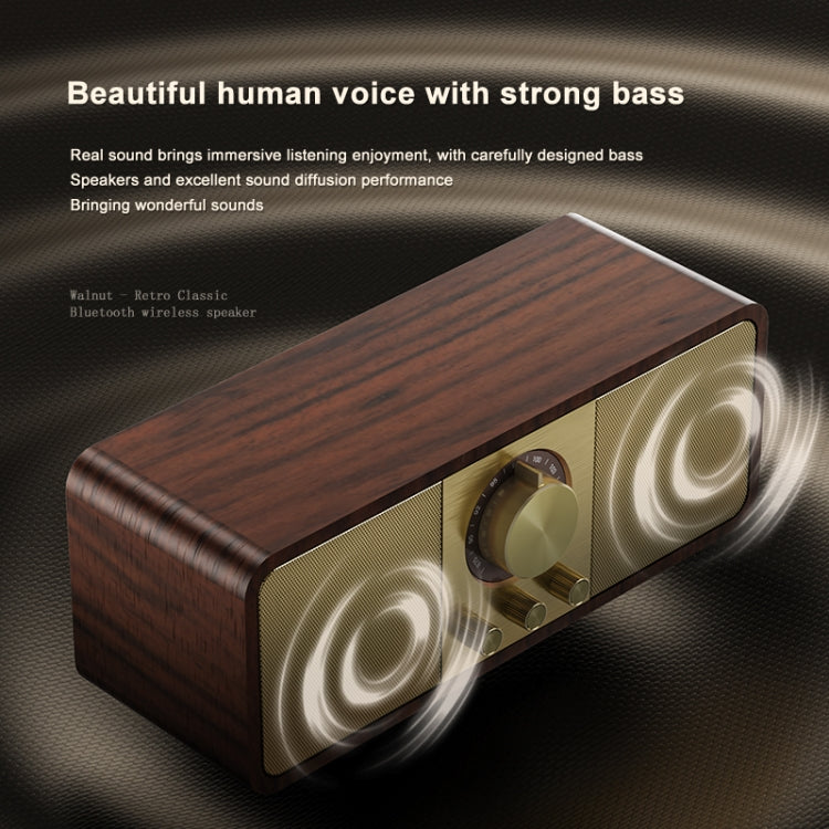 OneDer JY82 Wooden Retro Styling Wireless Speaker HIFI Classic FM Radio Support TF / U-Disk / AUX(Leather Green)