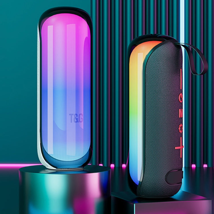 T&G TG-384 Mini Portable Bluetooth Speaker Support TF / U-disk / RGB Light(Black)