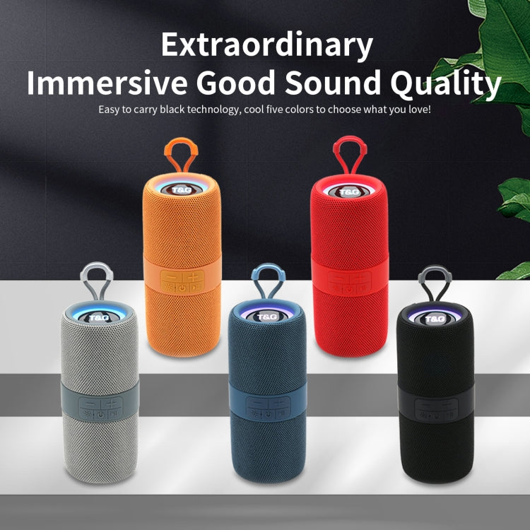 T&G TG-671 Portable Wireless 3D Stereo Subwoofer Speaker with FM/USB/LED(Blue)