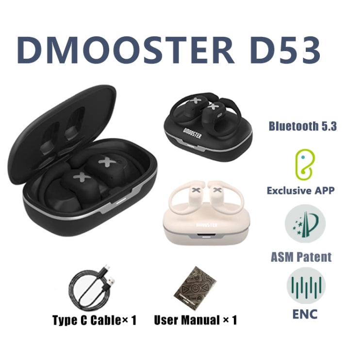 D MOOSTER D53 OWS Ear-Mounted ENC Bluetooth Earphones(Black)