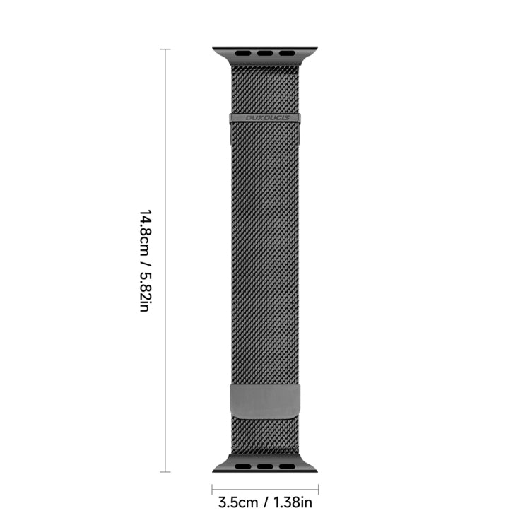 For Apple Watch Series 9 41mm DUX DUCIS Milanese Pro Series Stainless Steel Watch Band(Black)