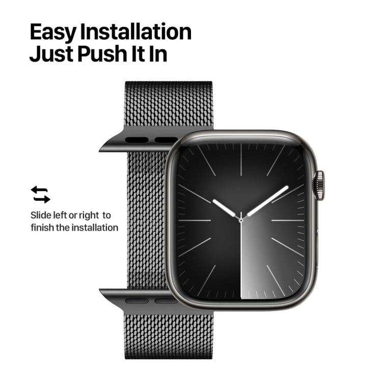 For Apple Watch Series 8 45mm DUX DUCIS Milanese Pro Series Stainless Steel Watch Band(Black)