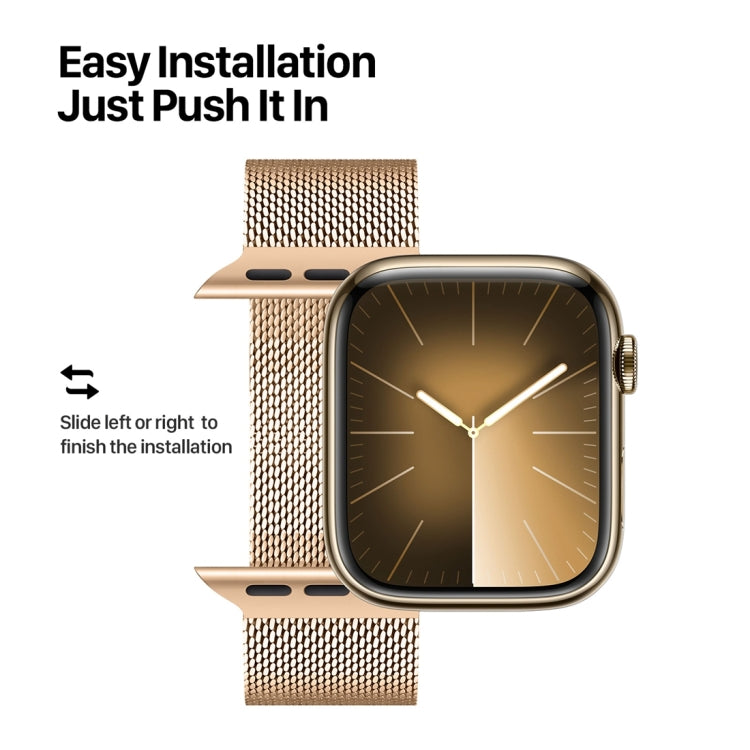 For Apple Watch Series 7 41mm DUX DUCIS Milanese Pro Series Stainless Steel Watch Band(Gold)