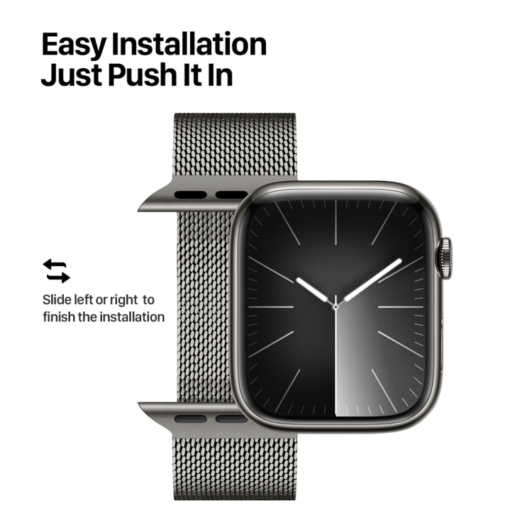 For Apple Watch Series 7 41mm DUX DUCIS Milanese Pro Series Stainless Steel Watch Band(Graphite)