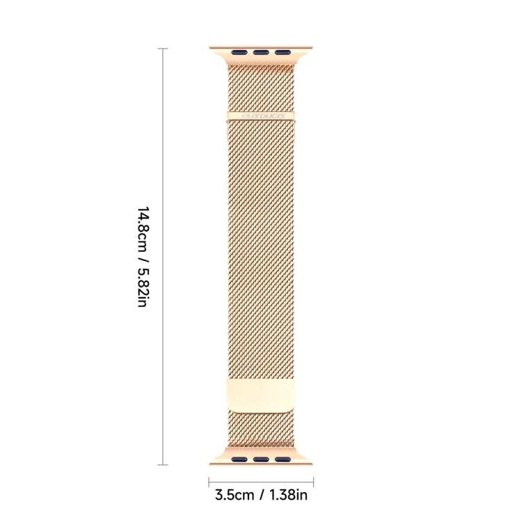 For Apple Watch Series 4 44mm DUX DUCIS Milanese Pro Series Stainless Steel Watch Band(Gold)