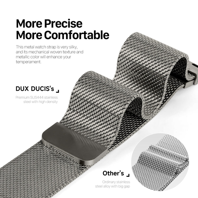 For Apple Watch Series 4 44mm DUX DUCIS Milanese Pro Series Stainless Steel Watch Band(Graphite)