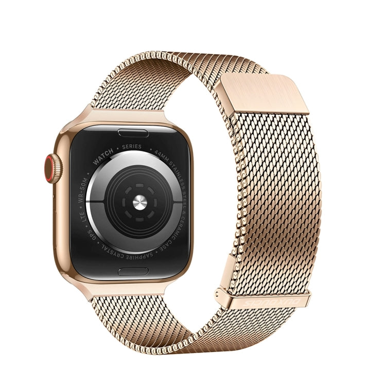 For Apple Watch Series 3 42mm DUX DUCIS Milanese Pro Series Stainless Steel Watch Band(Gold)
