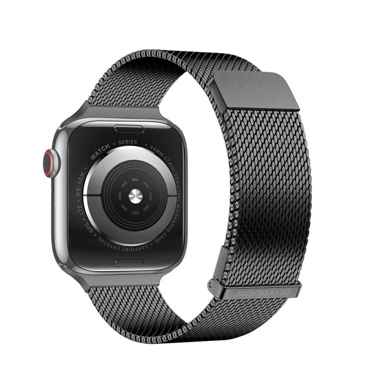 For Apple Watch 42mm DUX DUCIS Milanese Pro Series Stainless Steel Watch Band(Black)