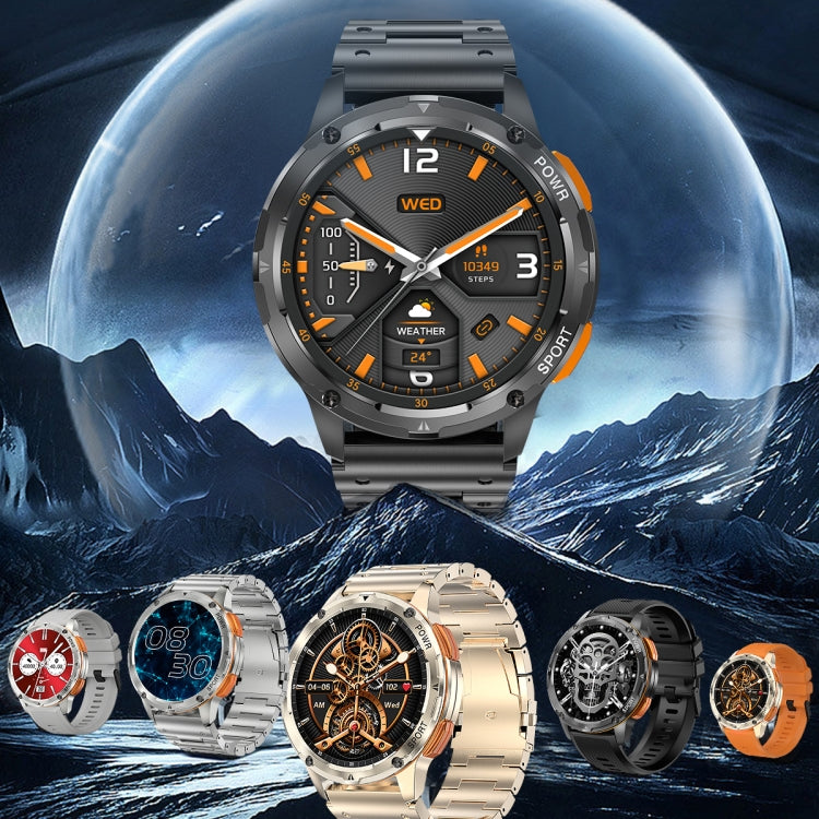 LEMFO AK59 1.43 inch AMLOED Round Screen Silicone Strap Smart Watch(Gold)