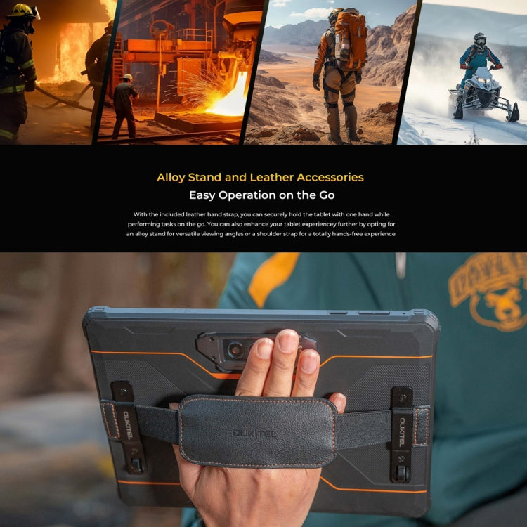 [HK Warehouse] OUKITEL RT8 4G Network IP68/IP69K Rugged Tablet, 6GB+256GB, 11 inch Android 13 MediaTek Helio G99 Quad Core Support Dual SIM, EU Plug(Black)