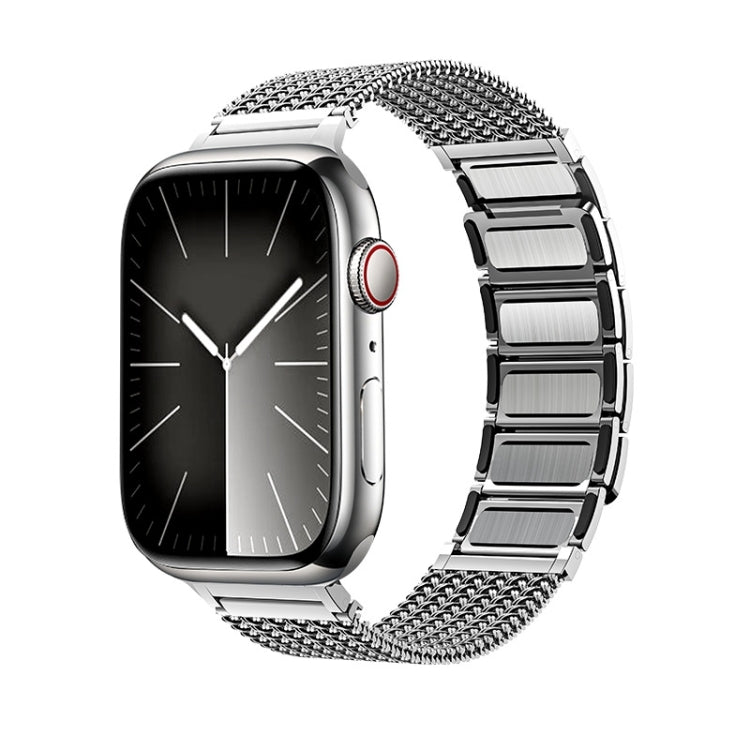Magnetic Clasp Braided Chain Stainless Steel Watch Band, For Apple Watch Series 4 44mm, For Apple Watch Series 4 40mm, For Apple Watch Series 3 38mm, For Apple Watch Series 3 42mm, For Apple Watch Series 2 42mm, For Apple Watch Series 2 38mm