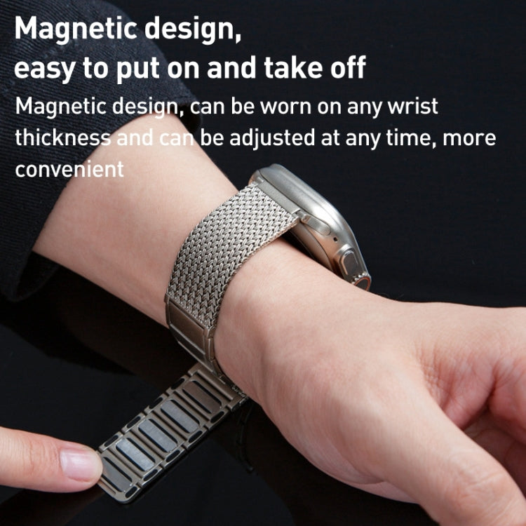 Magnetic Clasp Braided Chain Stainless Steel Watch Band, For Apple Watch Series 8 41mm, For Apple Watch Series 8 45mm, For Apple Watch SE 2022 40mm, For Apple Watch SE 2022 44mm, For Apple Watch Series 7 41mm, For Apple Watch Series 7 45mm