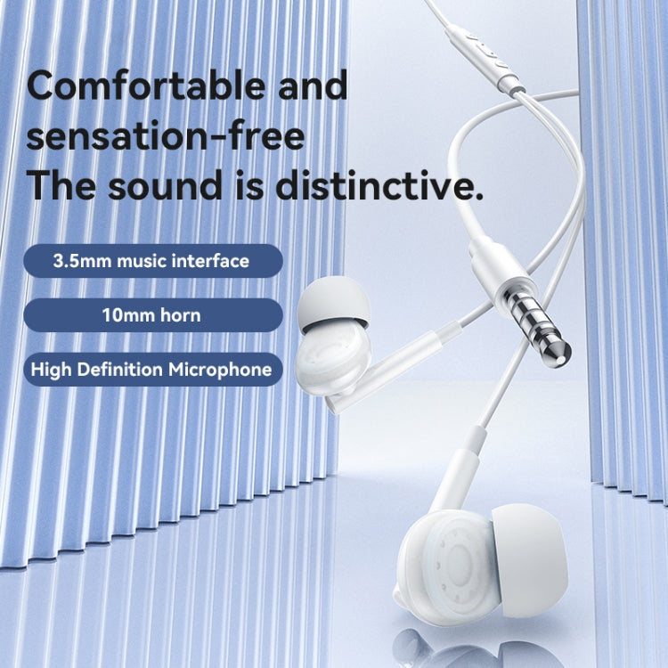 Yesido YH46 Digital Chip 3.5mm Wired Earphone with Microphone(White)