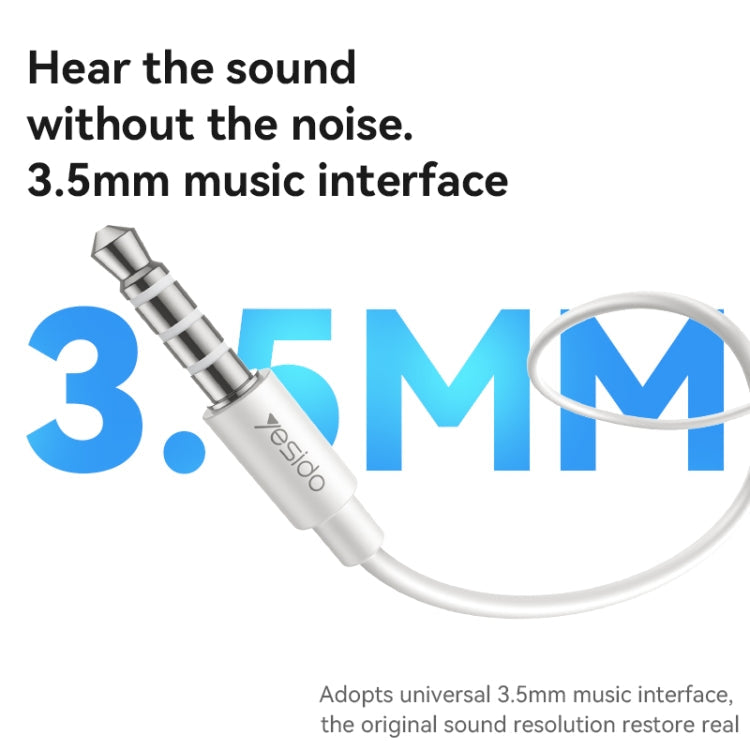 Yesido YH46 Digital Chip 3.5mm Wired Earphone with Microphone(White)